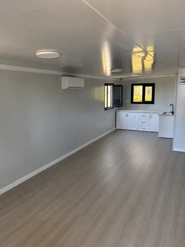 The living room and kitchen of the house in Paralia Kariani