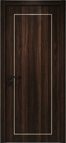 Doors with metal lines, Dark wood