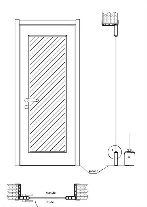 Technical drawing: Doors with glass